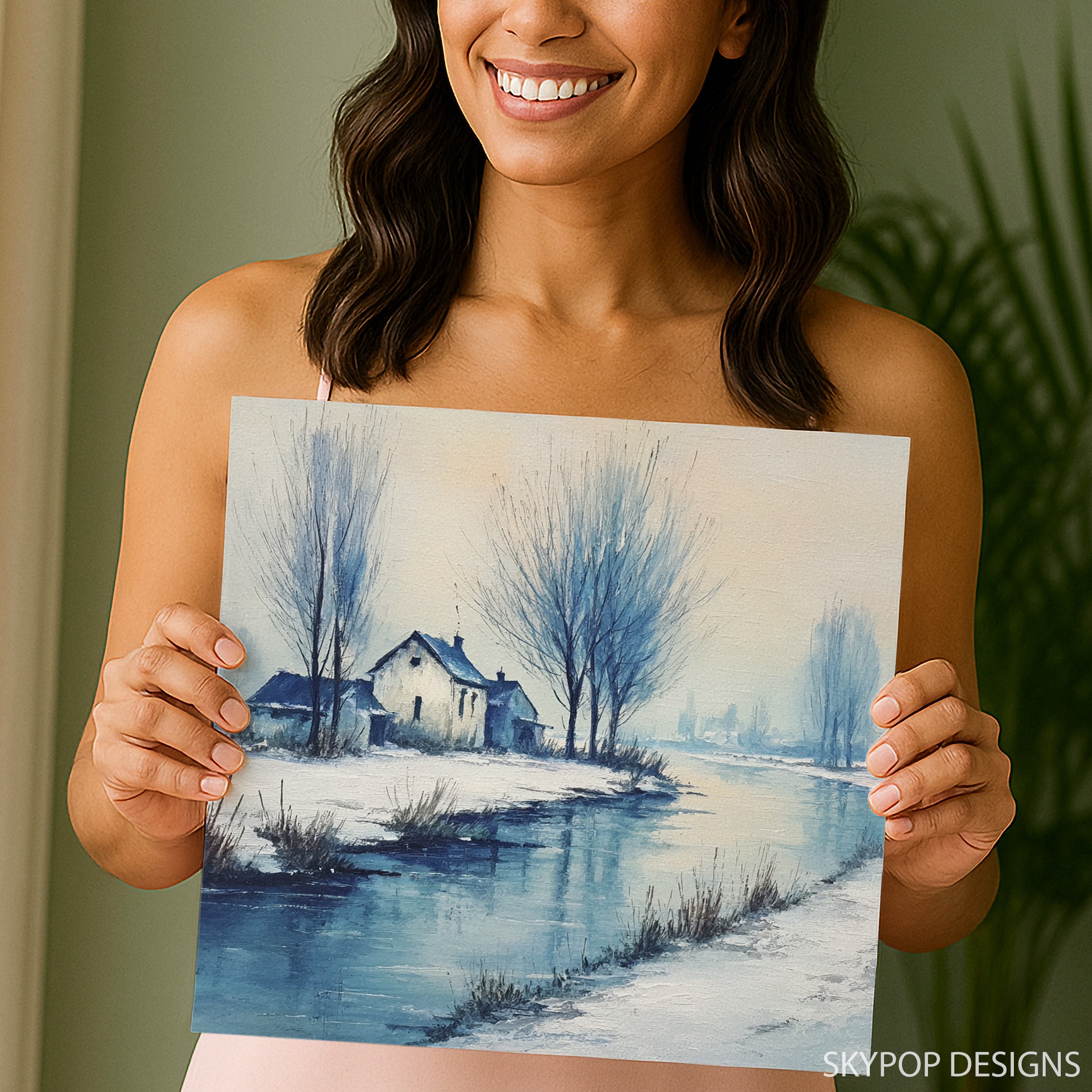 9.jpg Winter Cottage Art