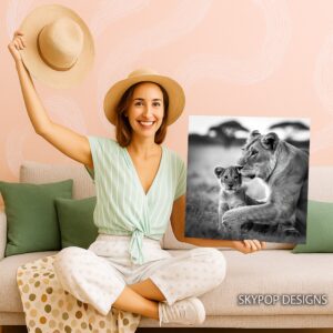 Lion Mother and Cub Art