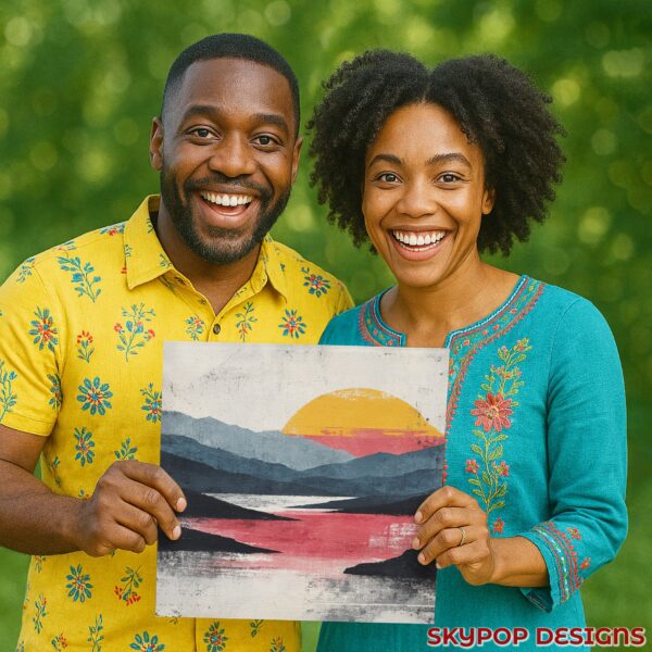 Sunset Mountain Lake Art