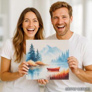 Misty Mountain Lake Art