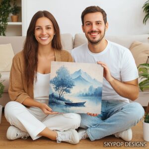 Serene Lake Mountain Art