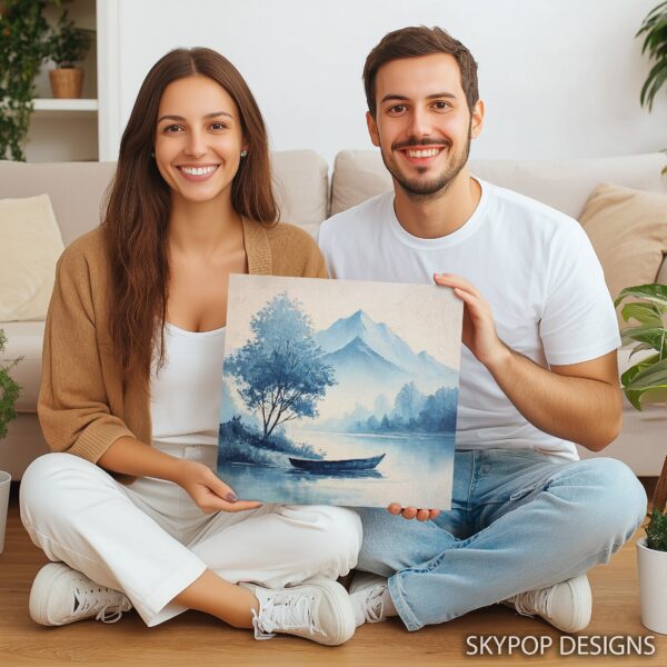 Serene Lake Mountain Art