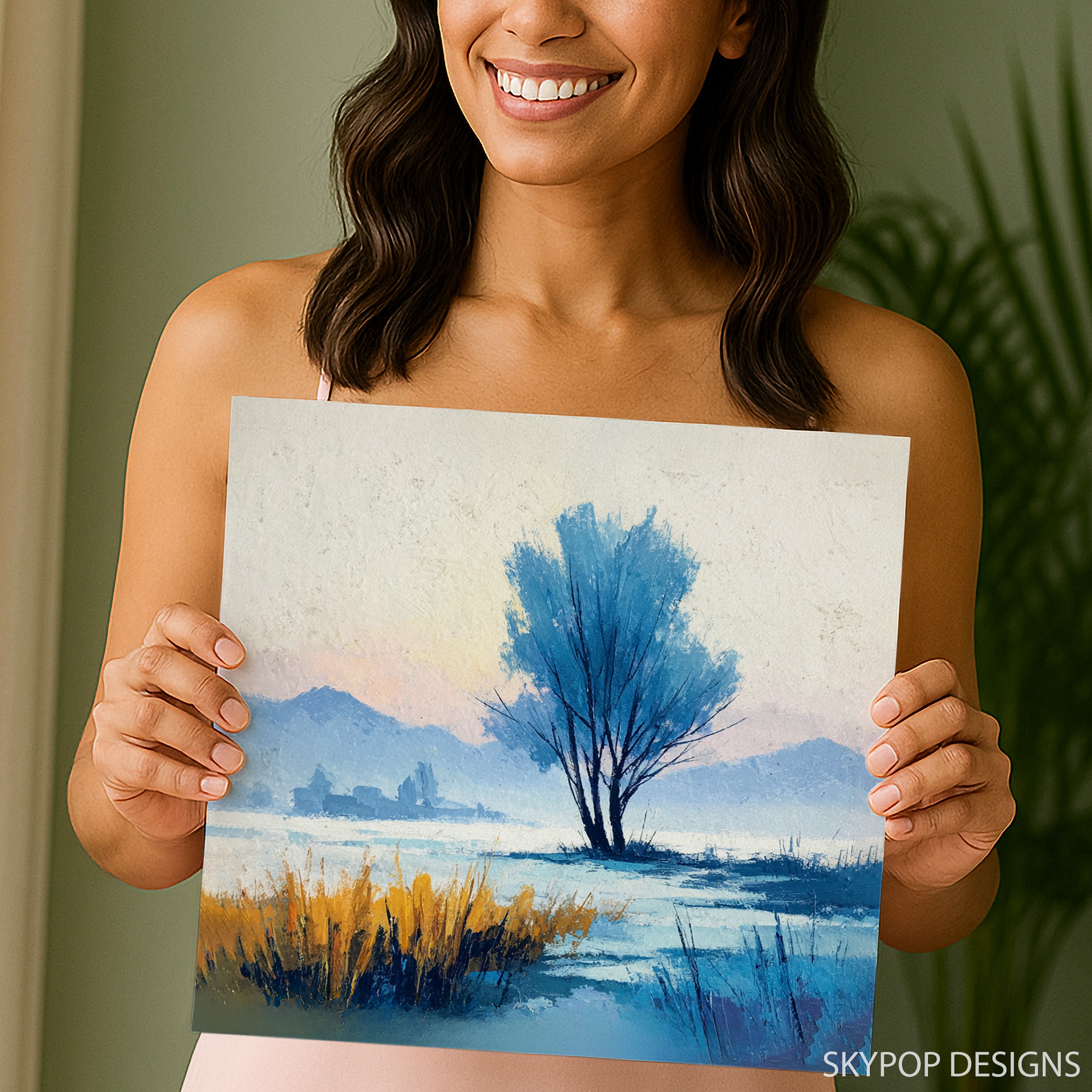 9.jpg Winter Lake Tree Art