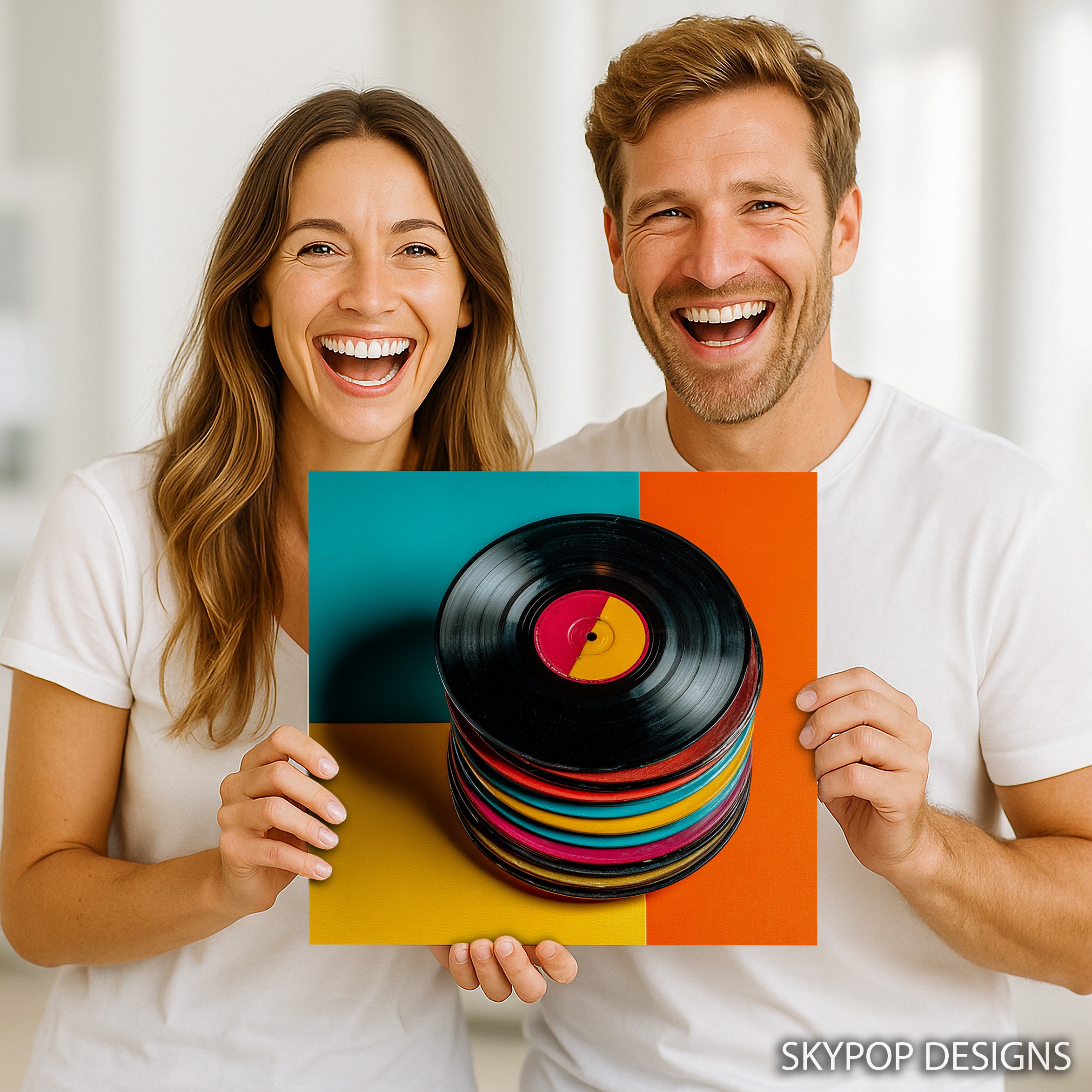 9.jpg Vinyl Record Stack Art