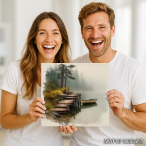 Misty Lake Dock Art