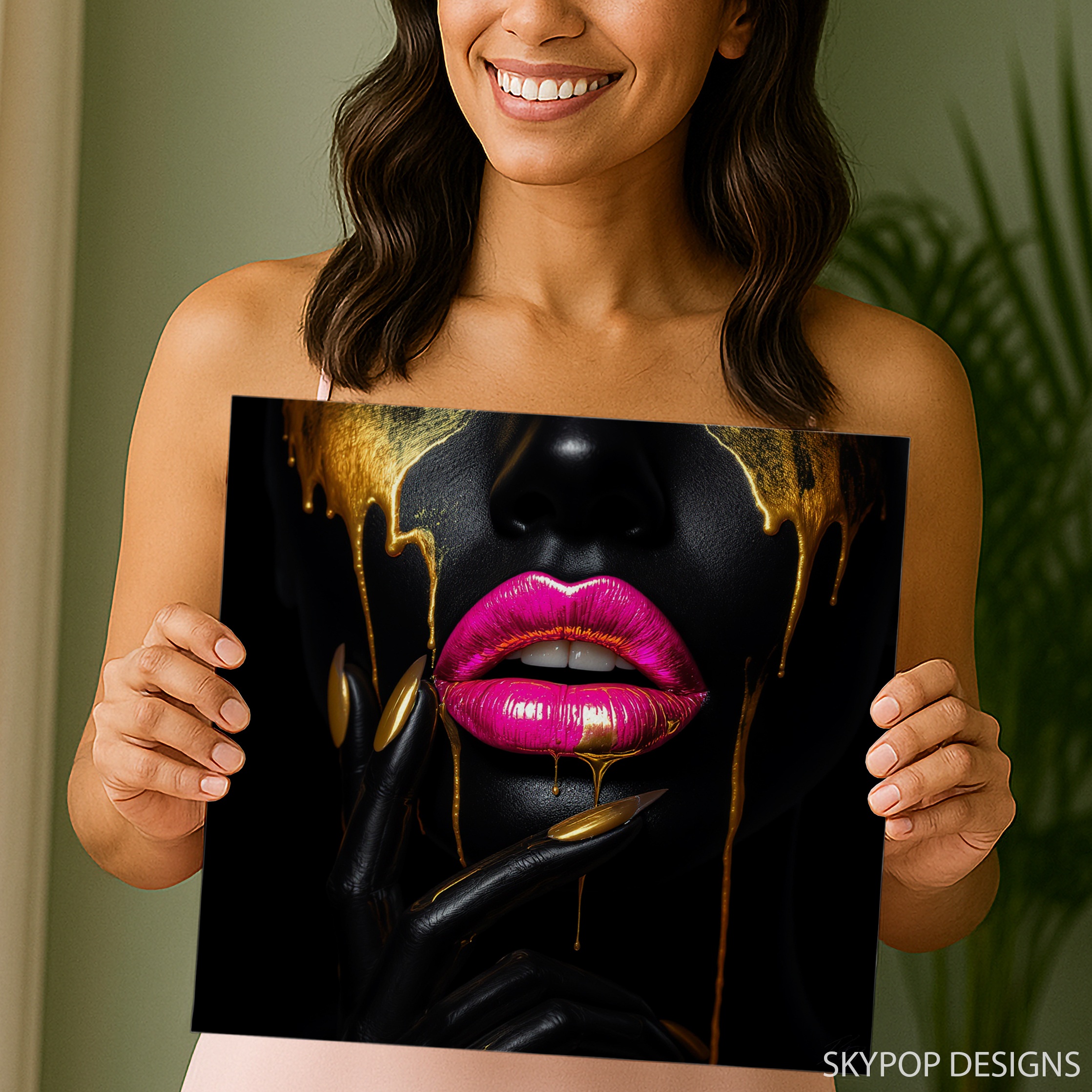 9.jpg Golden Drip Lips Art