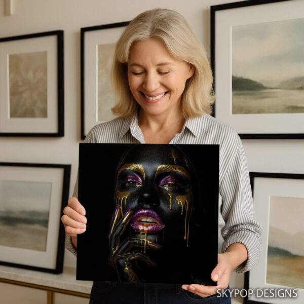 Golden Drip Face Art