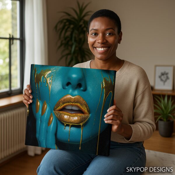 Golden Lips Art