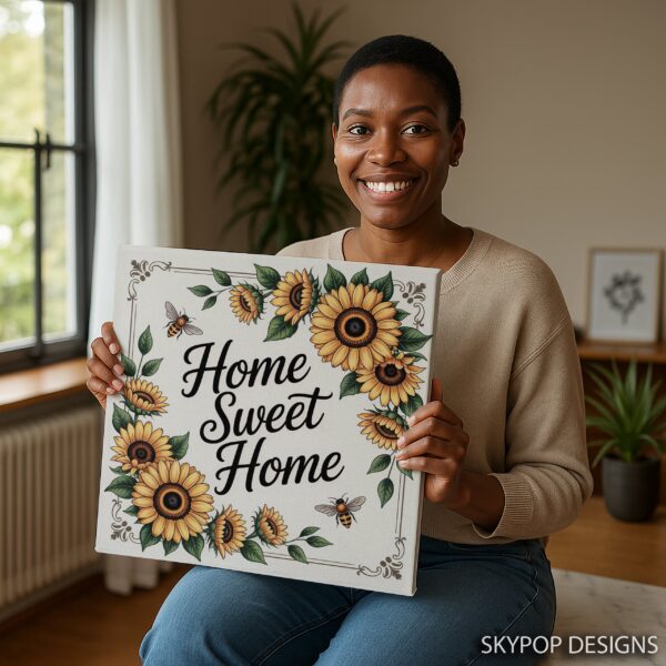Sunflower Home Sweet Home Art