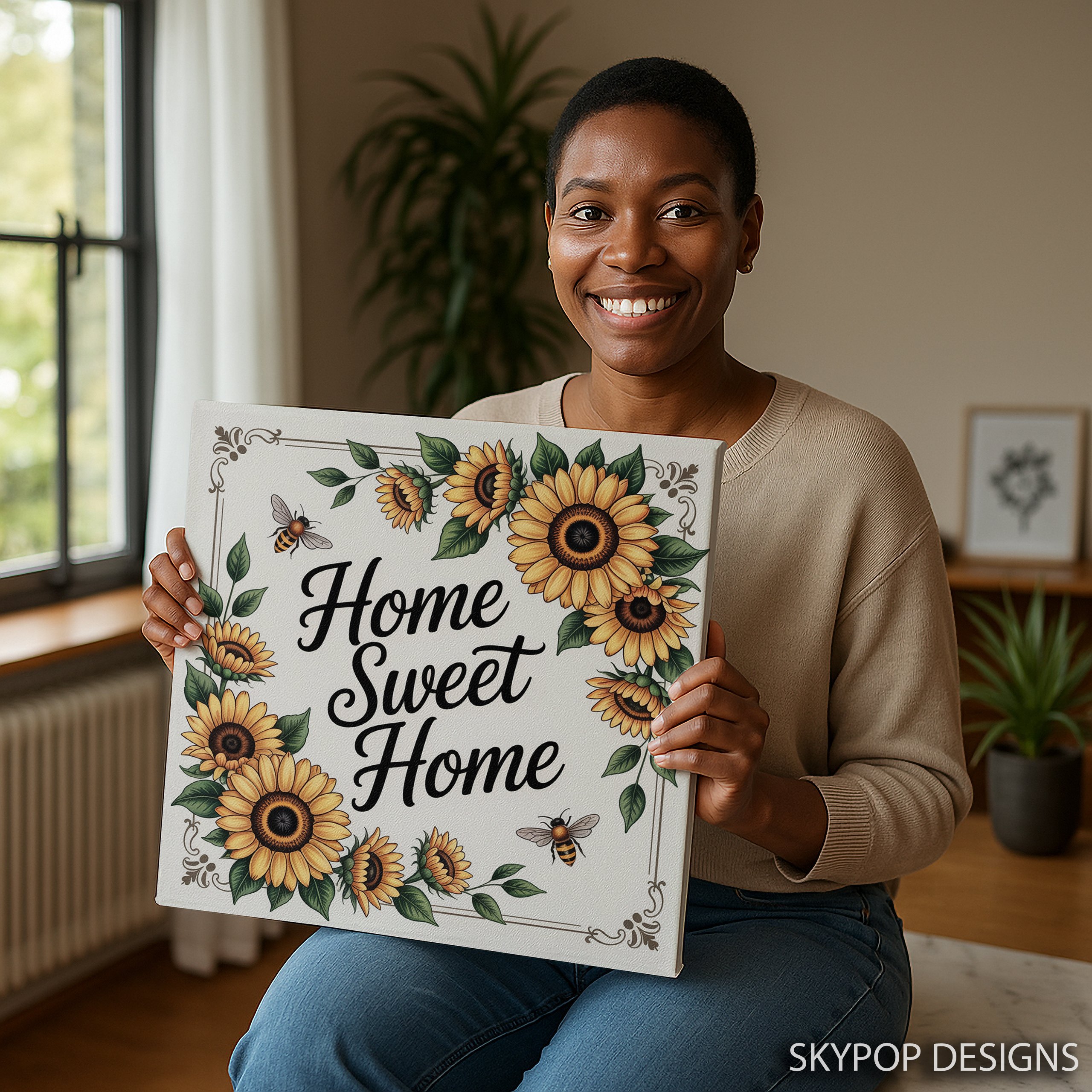 9.jpg Sunflower Home Sweet Home Art