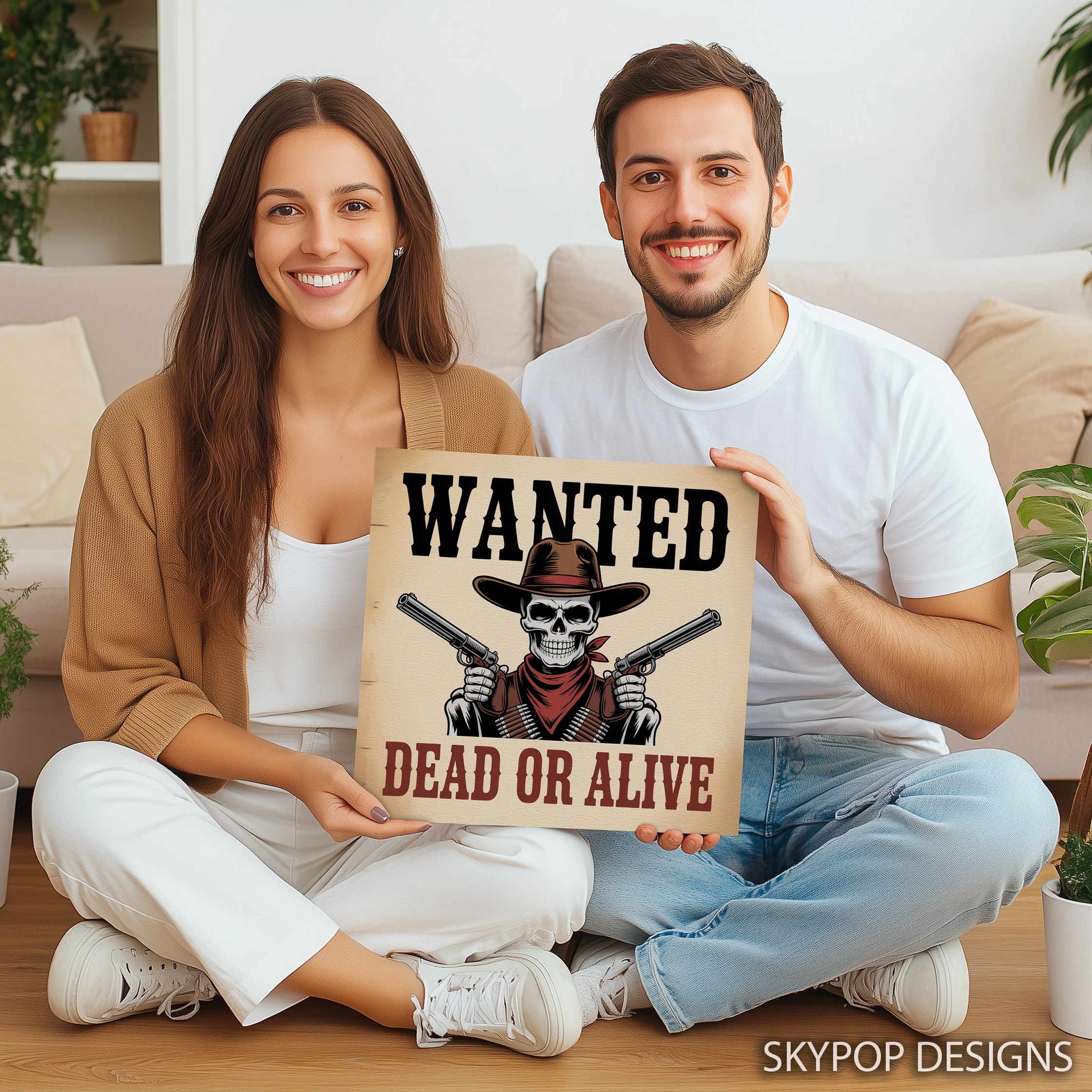 9.jpg Wanted Cowboy Skull Art