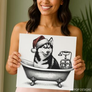 Siberian Husky Bath Art