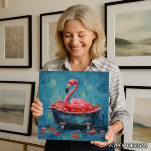 Flamingo Bath Time Art