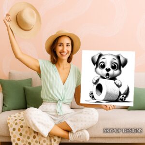 Puppy Toilet Paper Art