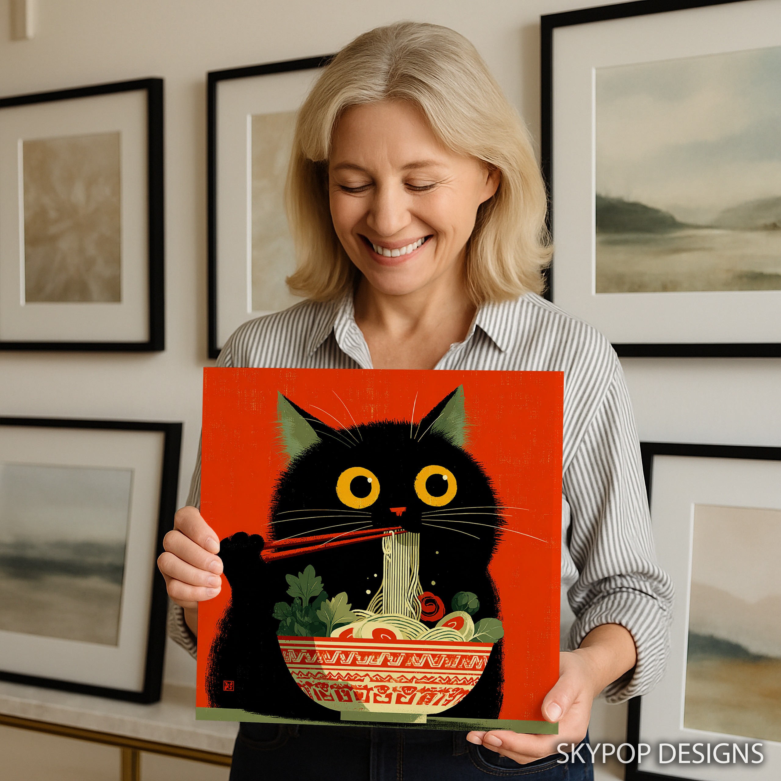 9.jpg Cat Noodle Bowl Art