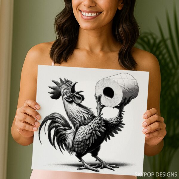 Rooster Toilet Paper Holder Art