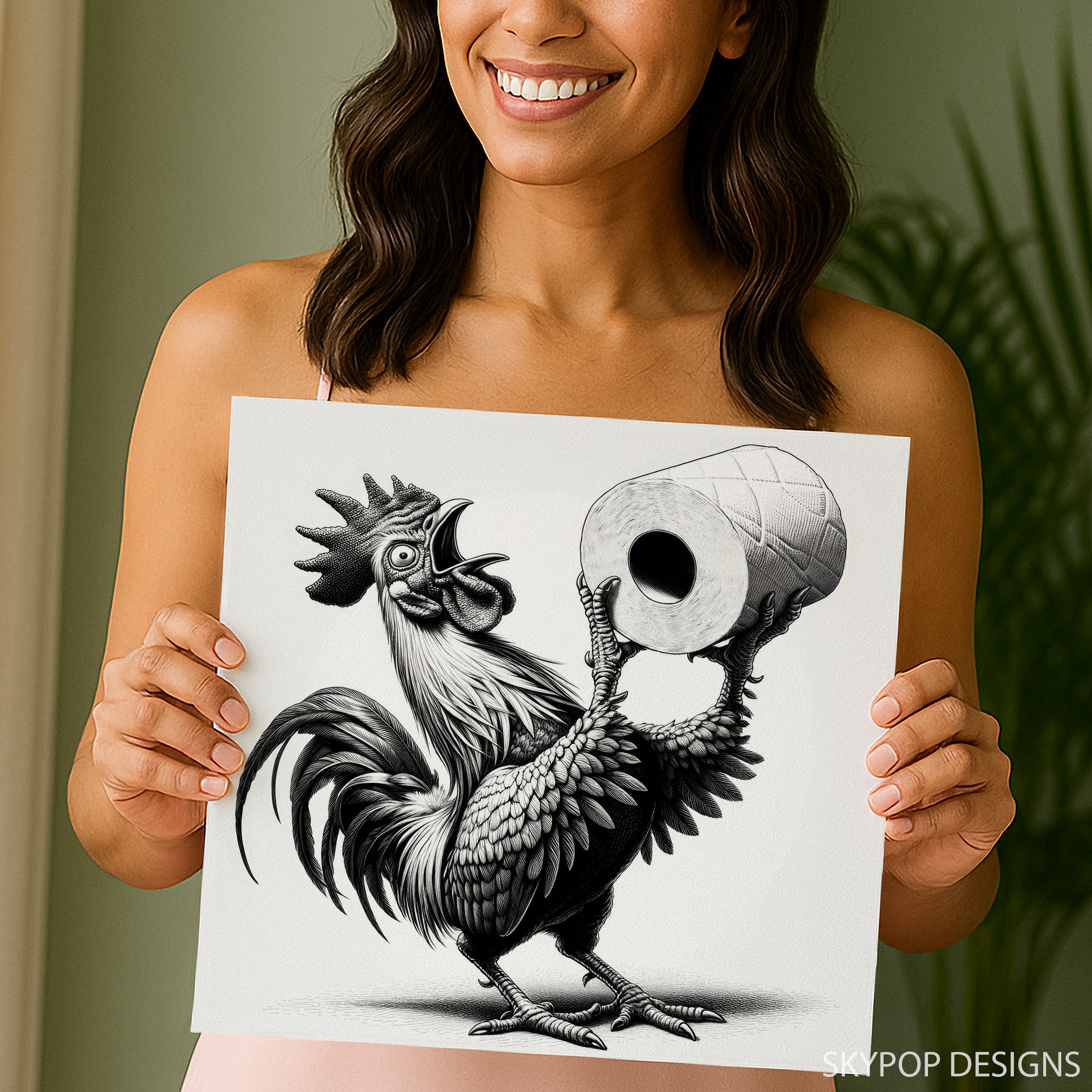 9.jpg Rooster Toilet Paper Holder Art