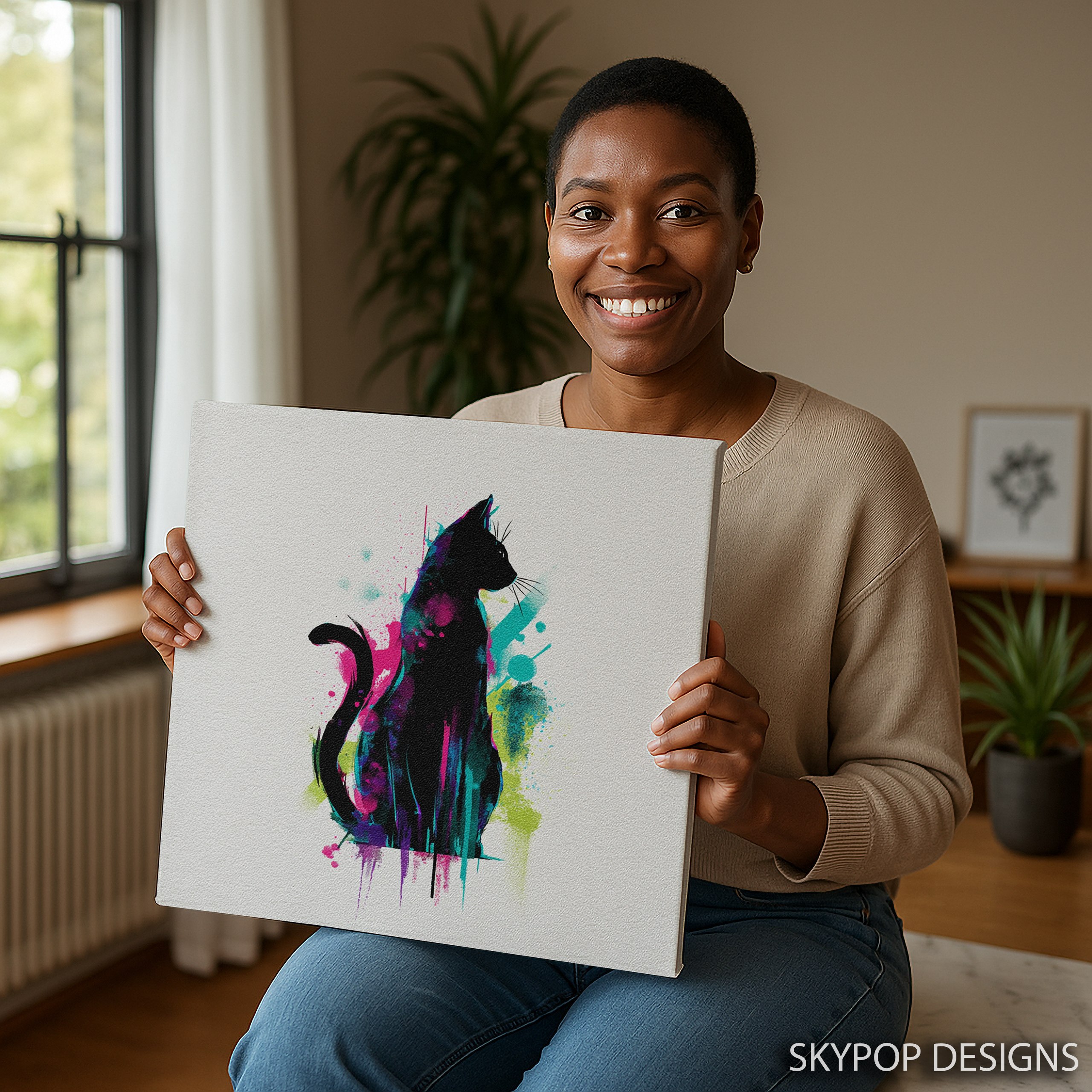 9.jpg Colorful Cat Art