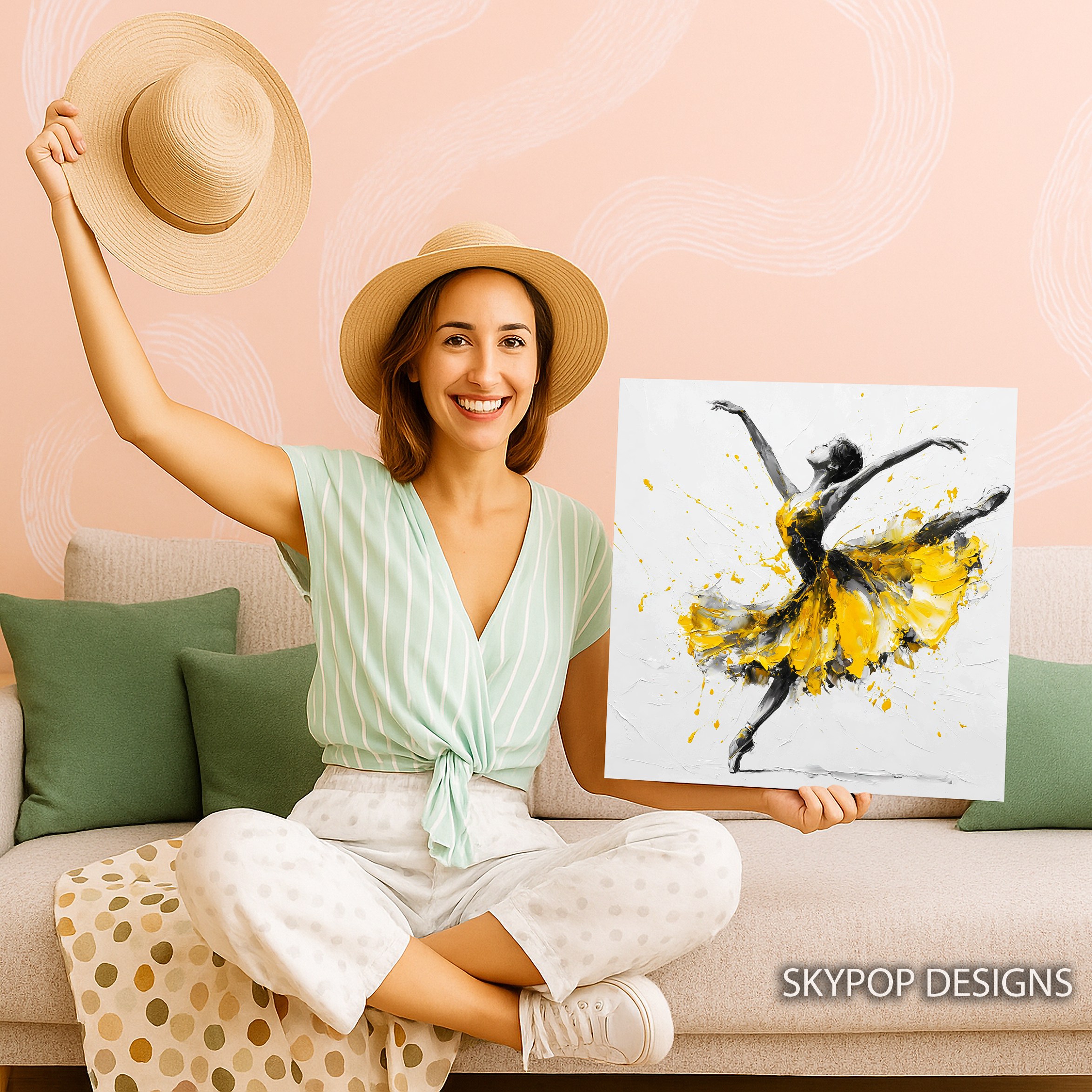 9.jpg Yellow Ballet Dancer Art