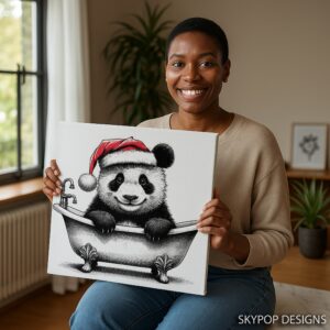 Panda Christmas Bath Art