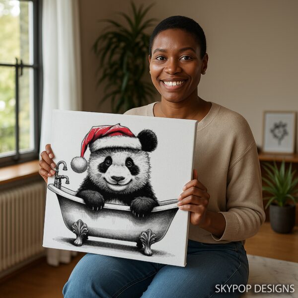 Panda Christmas Bath Art