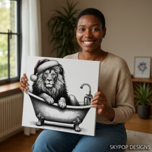 Lion Christmas Bath Art