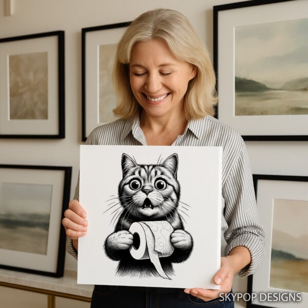 Cat Toilet Paper Art