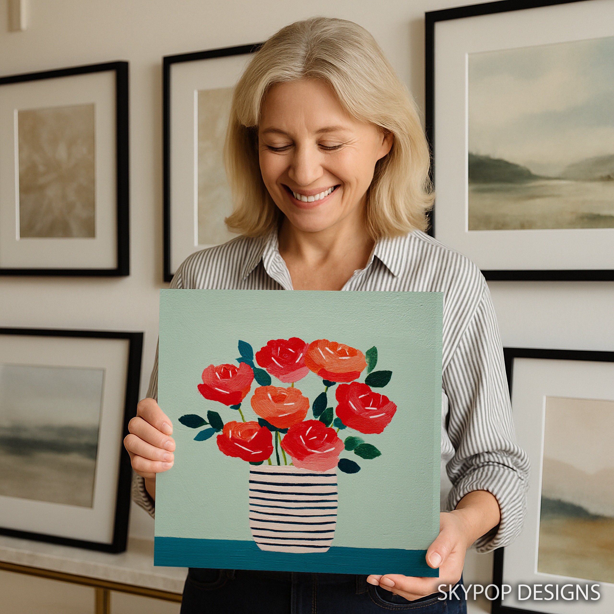 9.jpg Red Roses Vase Art