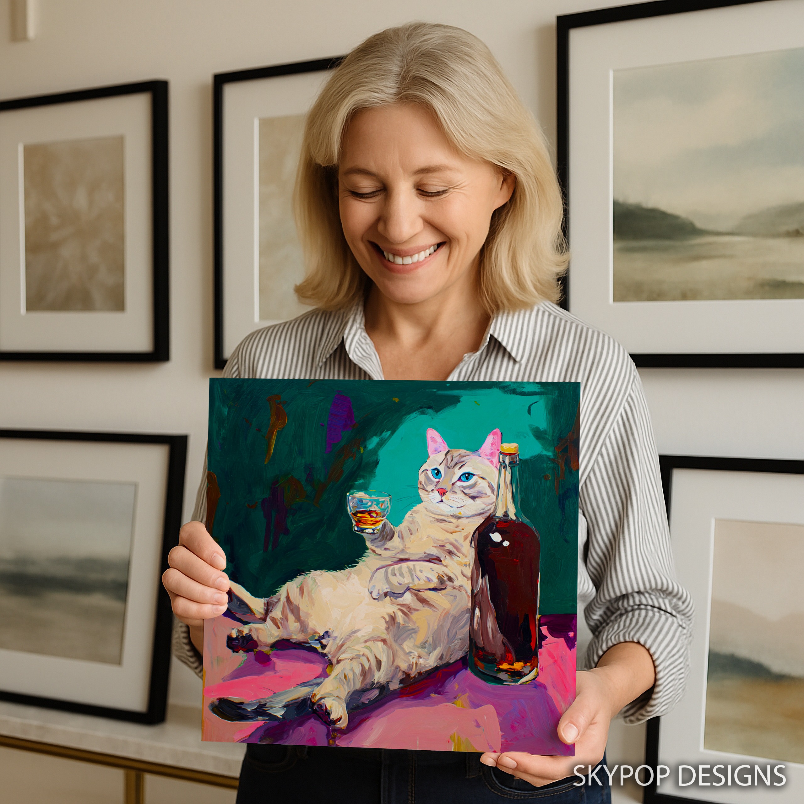 9.jpg Cat Drinking Art