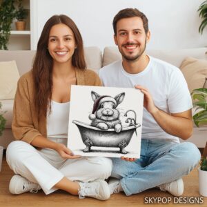 Bunny Bath Time Art