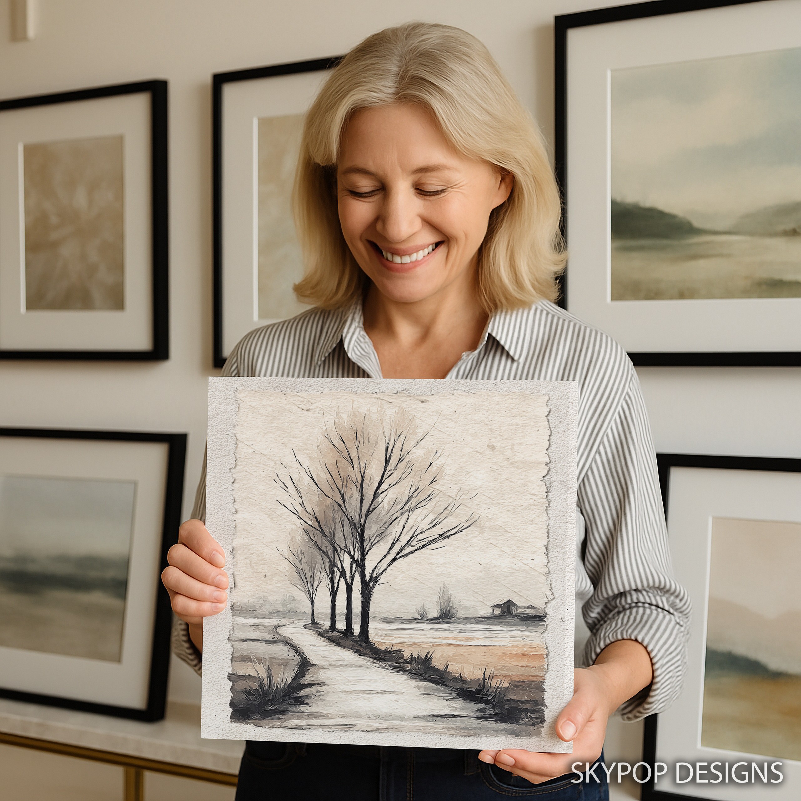9.jpg Winter Tree Silhouette Art