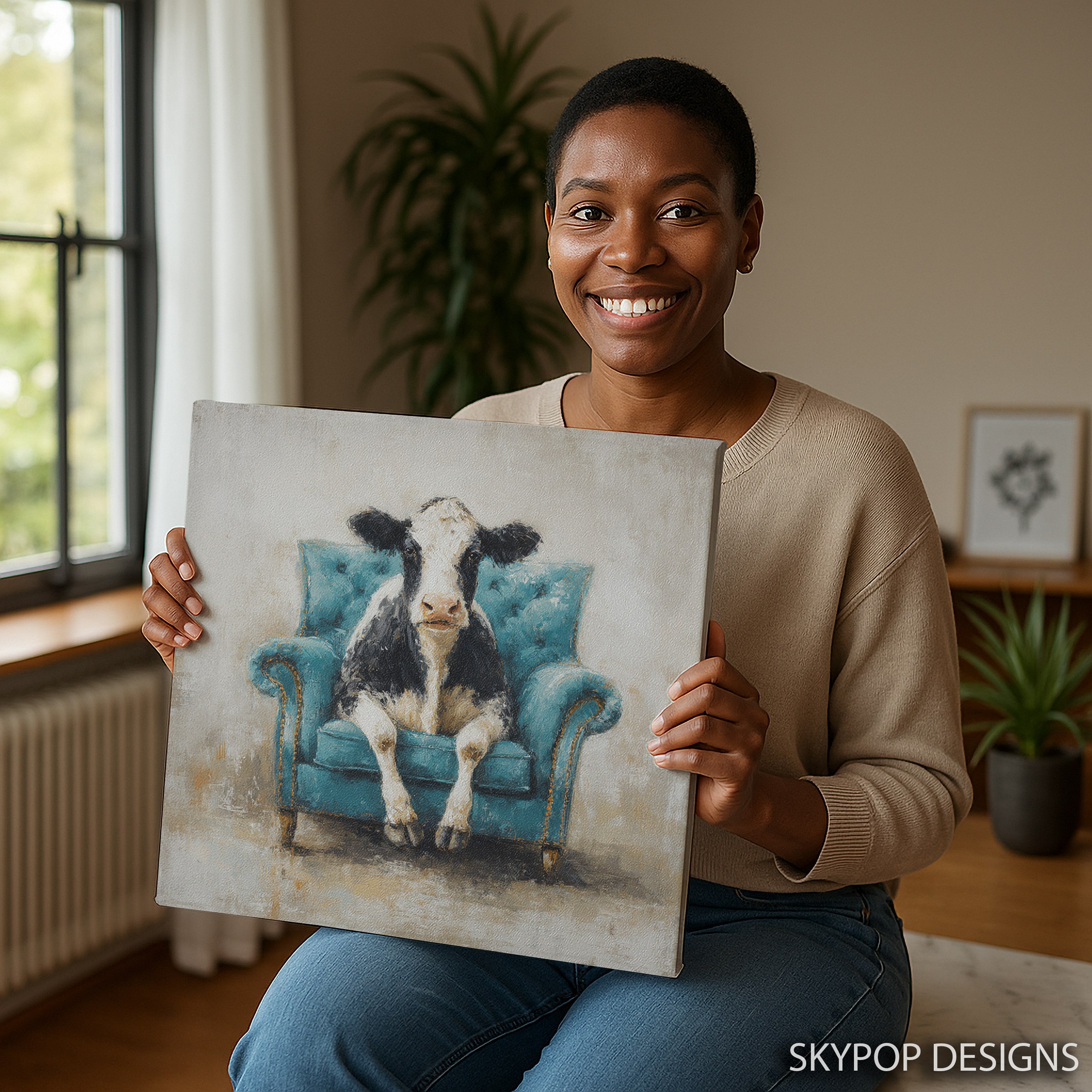 9.jpg Cow in Armchair Art
