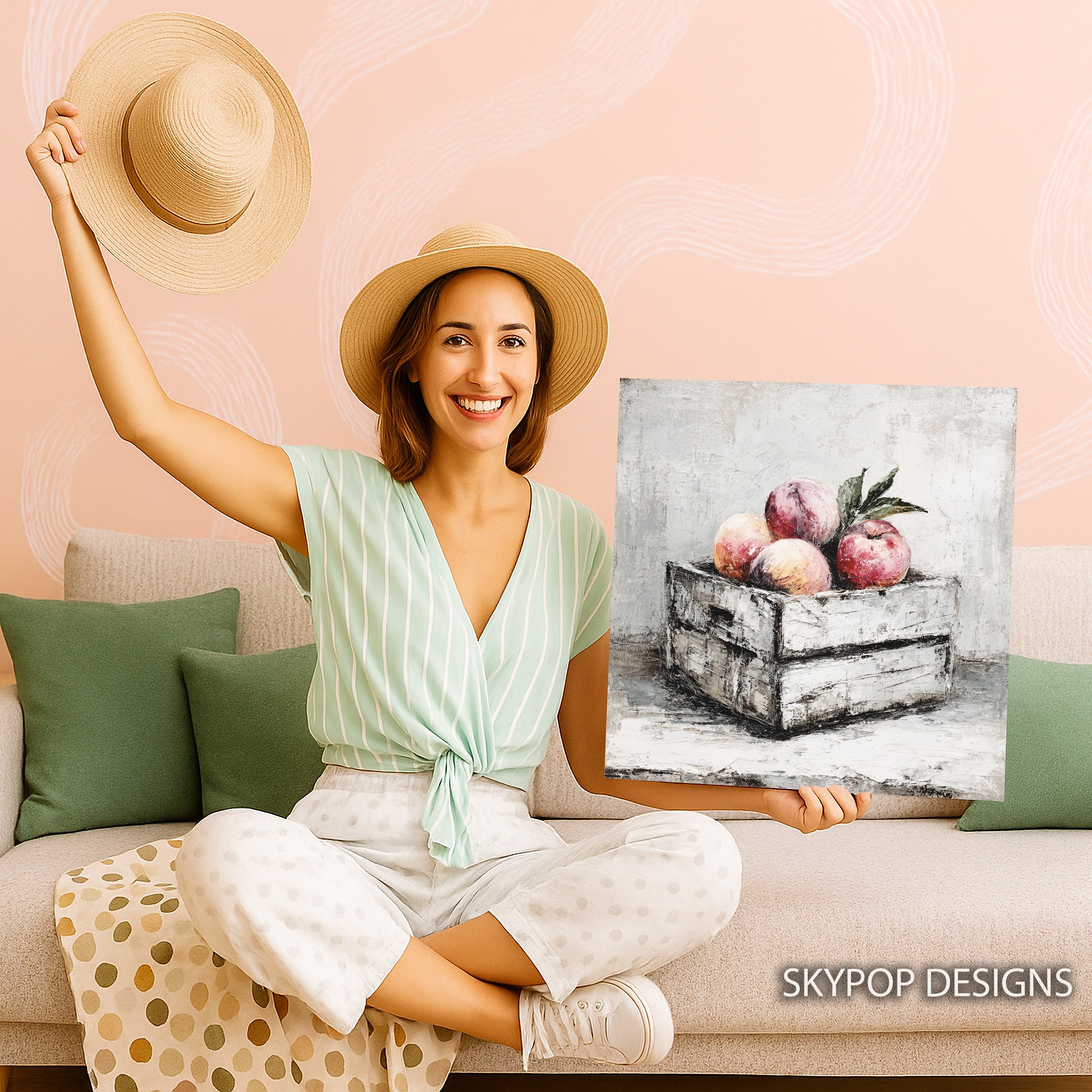 9.jpg Rustic Peach Crate Art