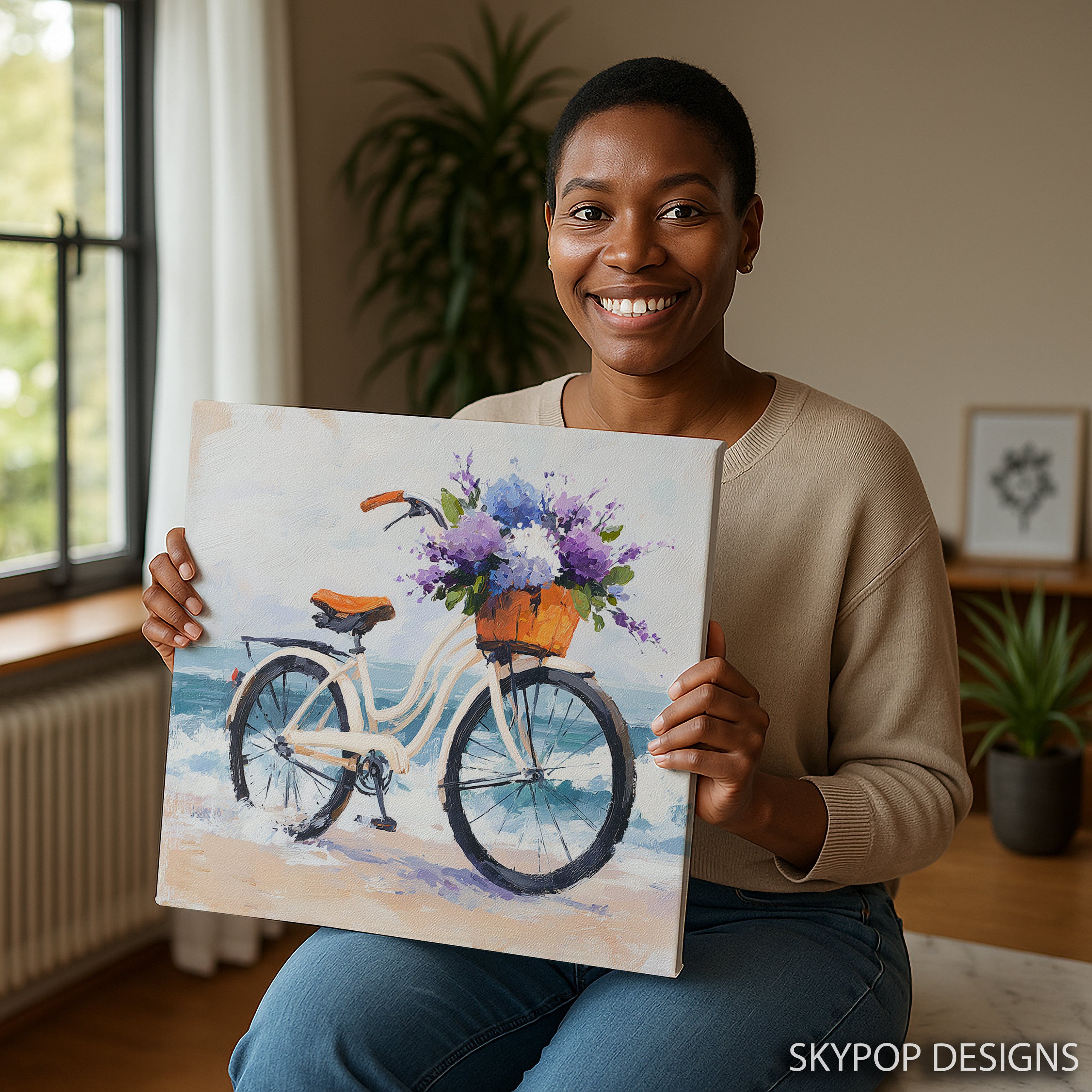 9.jpg Seaside Bicycle Bouquet Art