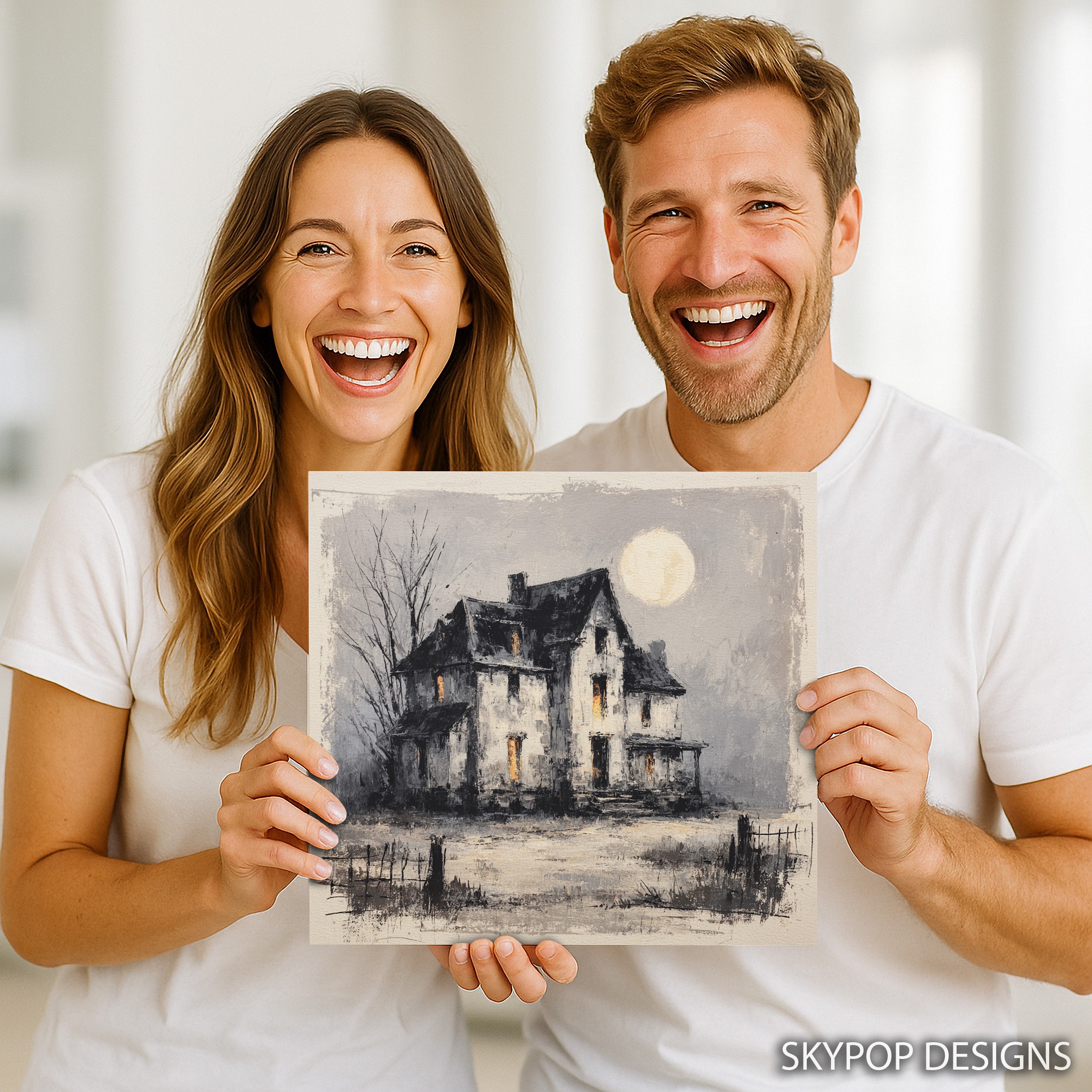 9.jpg Haunted Farmhouse Night Art