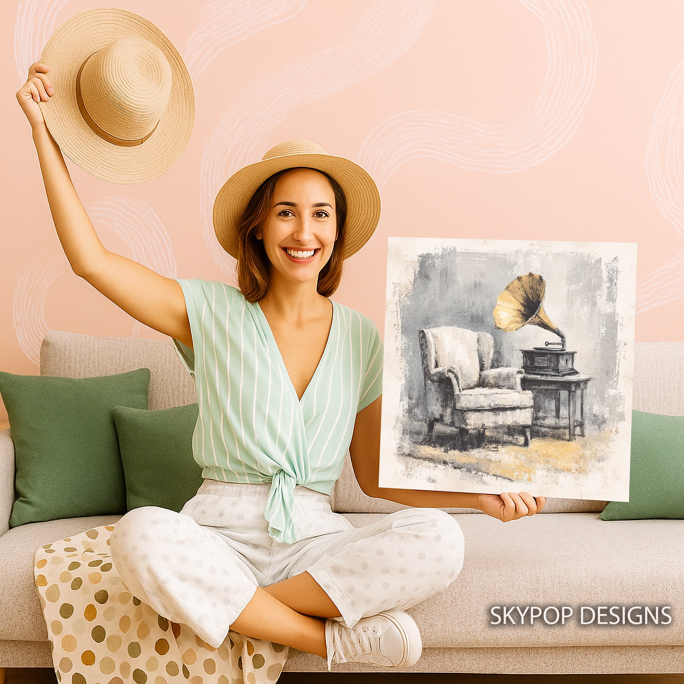9.jpg Vintage Gramophone Armchair Art