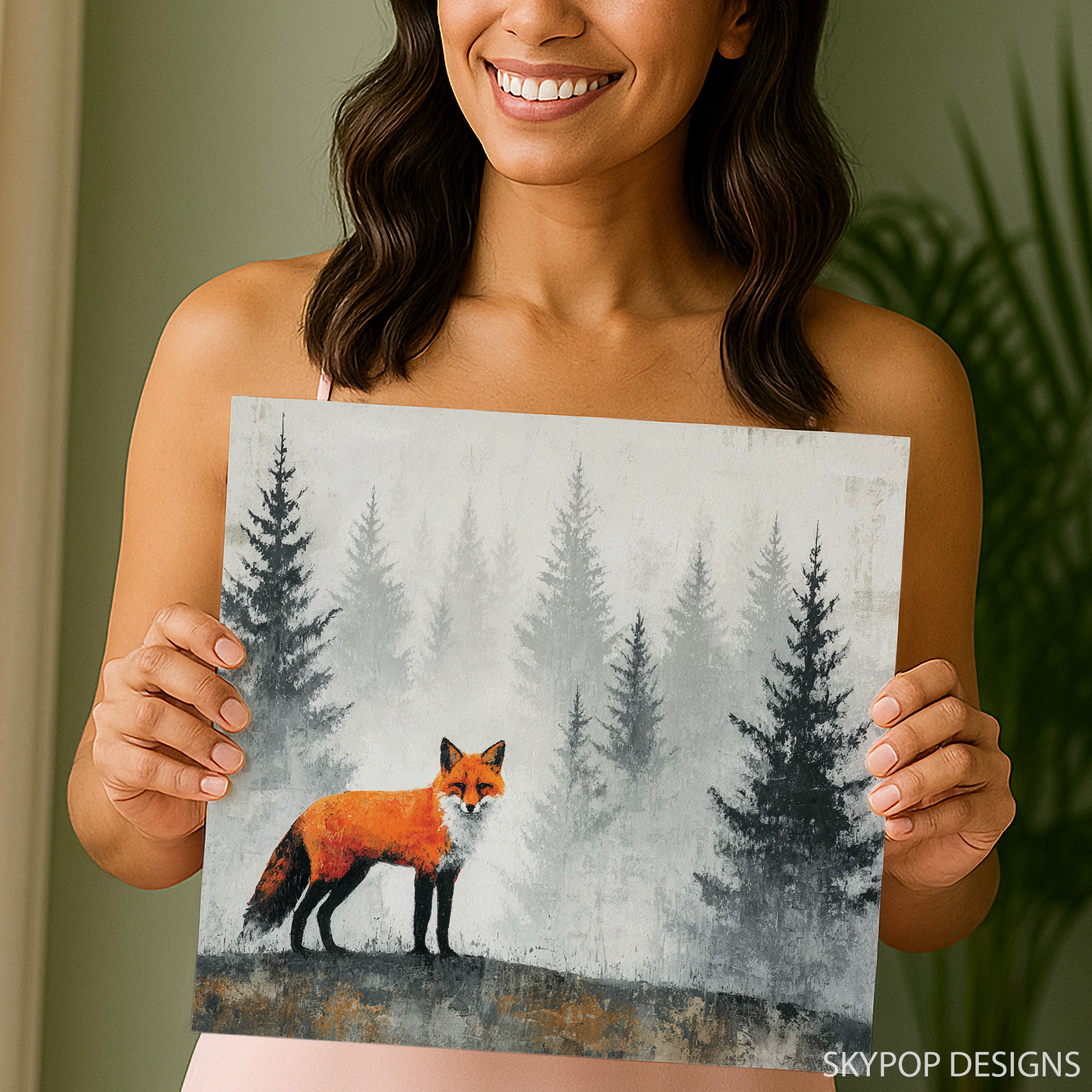 9.jpg Fox in Misty Forest Art