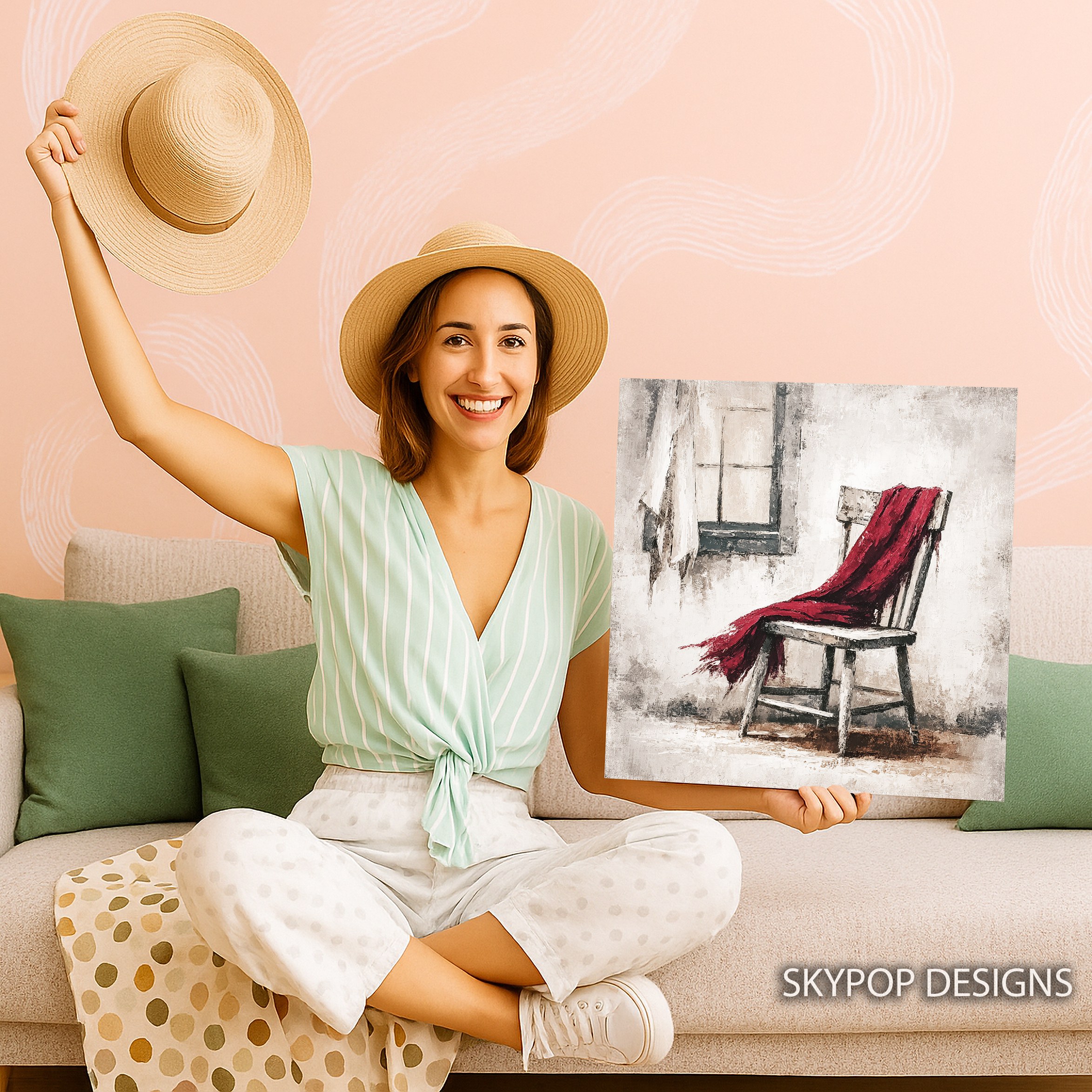 9.jpg Red Scarf Chair Art