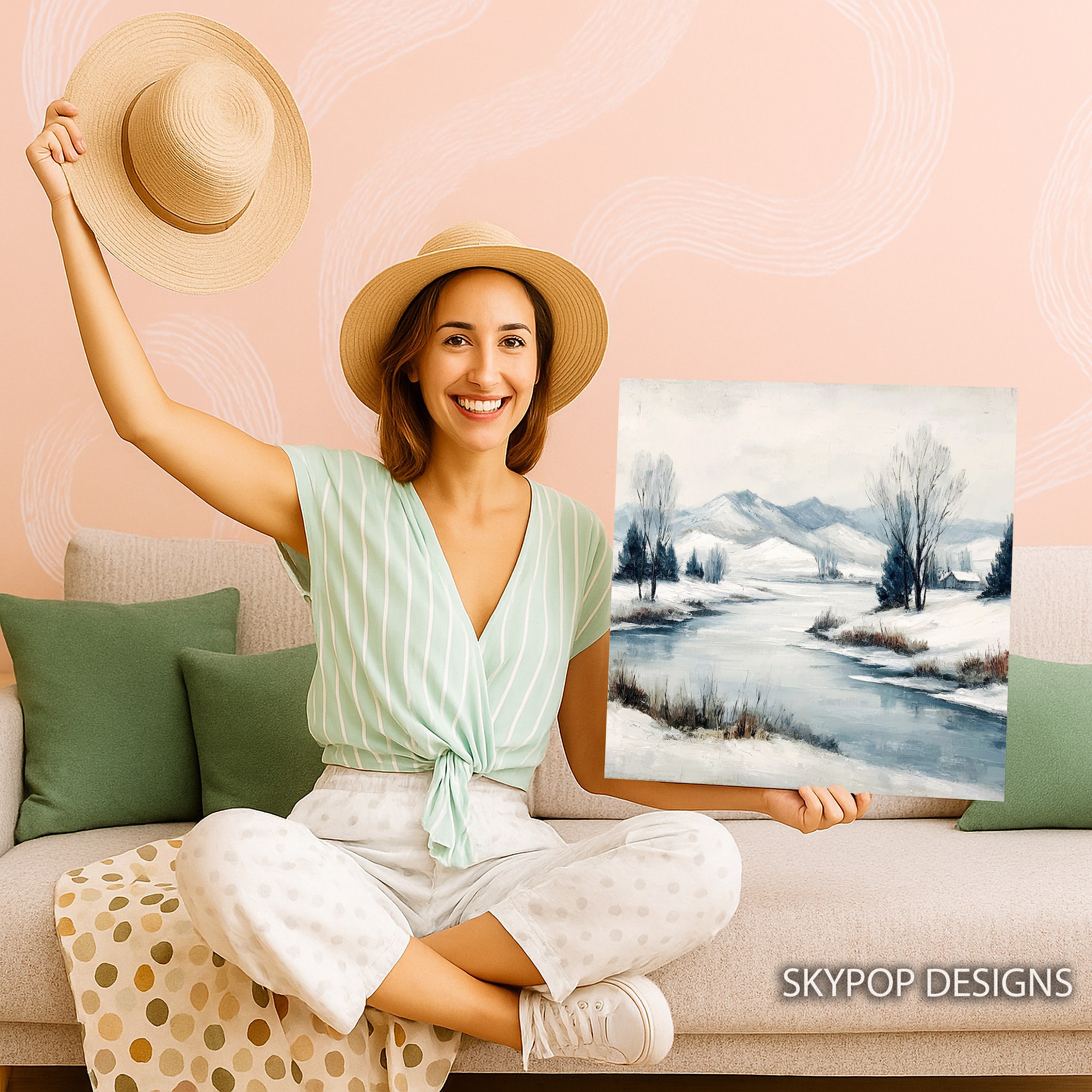 9.jpg Snowy Mountain Stream Art