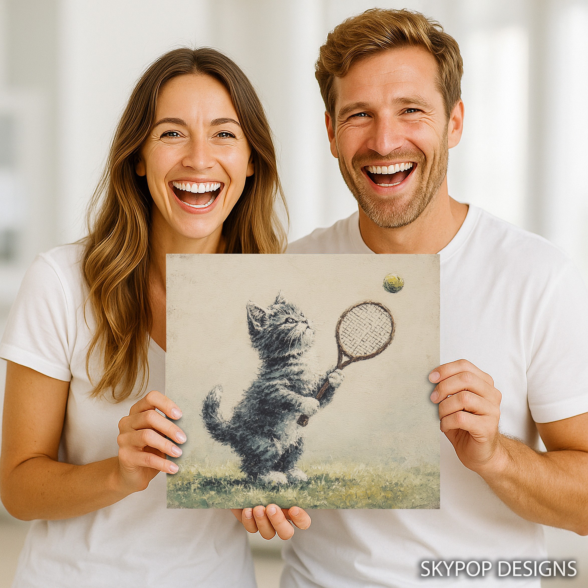 9.jpg Cat Tennis Wall Art