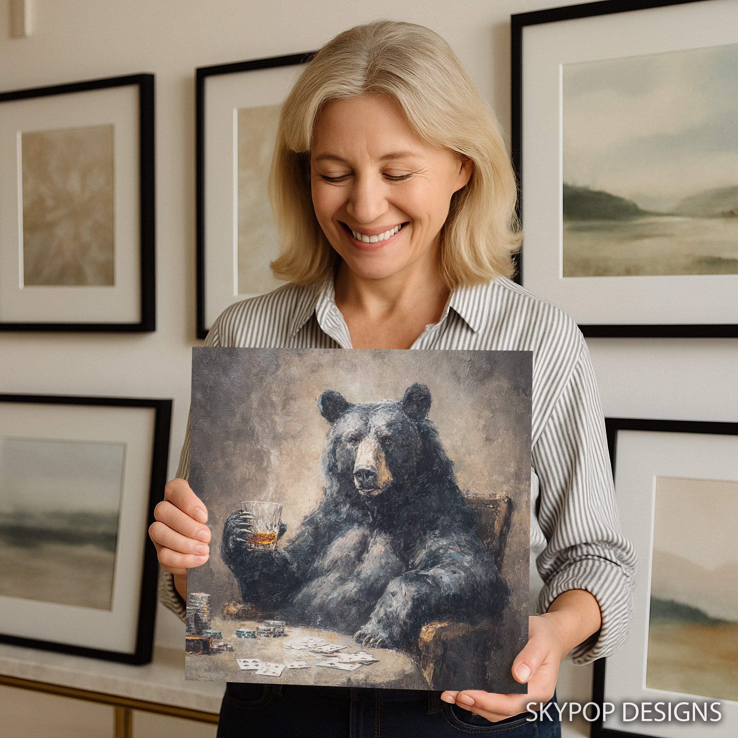 9.jpg Bear Poker Night Art