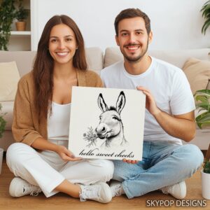 Donkey with Flowers Art