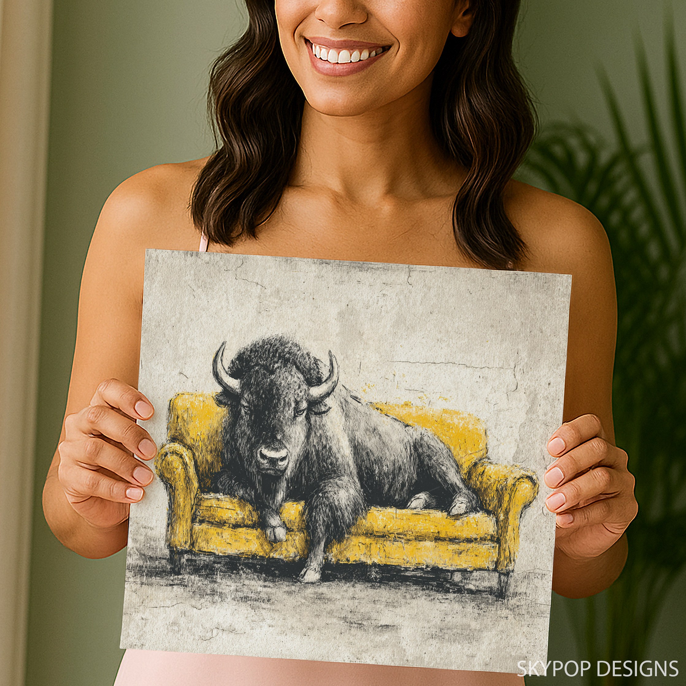 9.jpg Bison on Couch Art