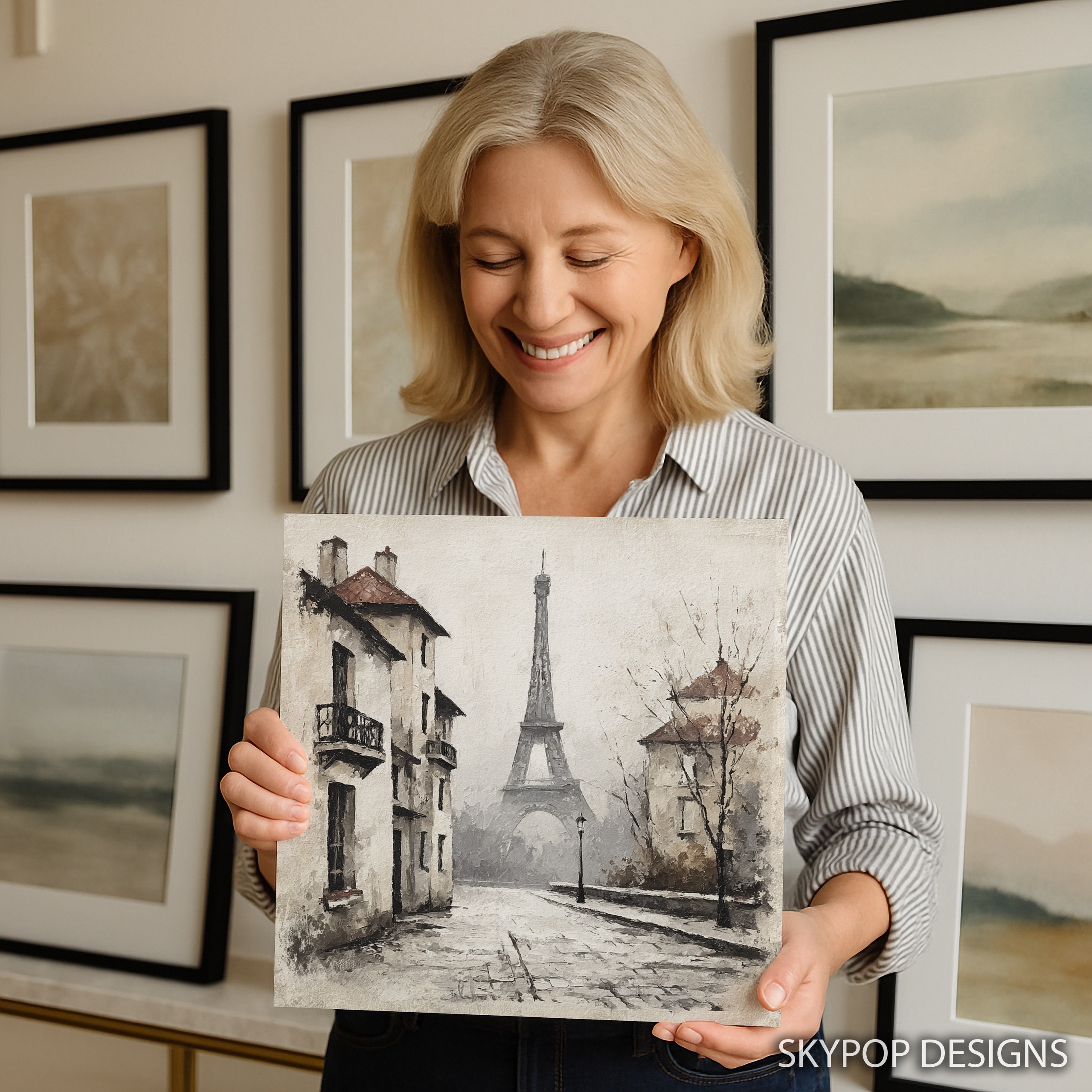 9.jpg Parisian Street Eiffel Tower Art