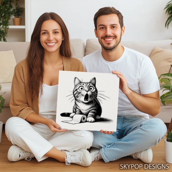Cat Toilet Paper Disaster Art