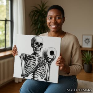 Skeleton Toilet Paper Art