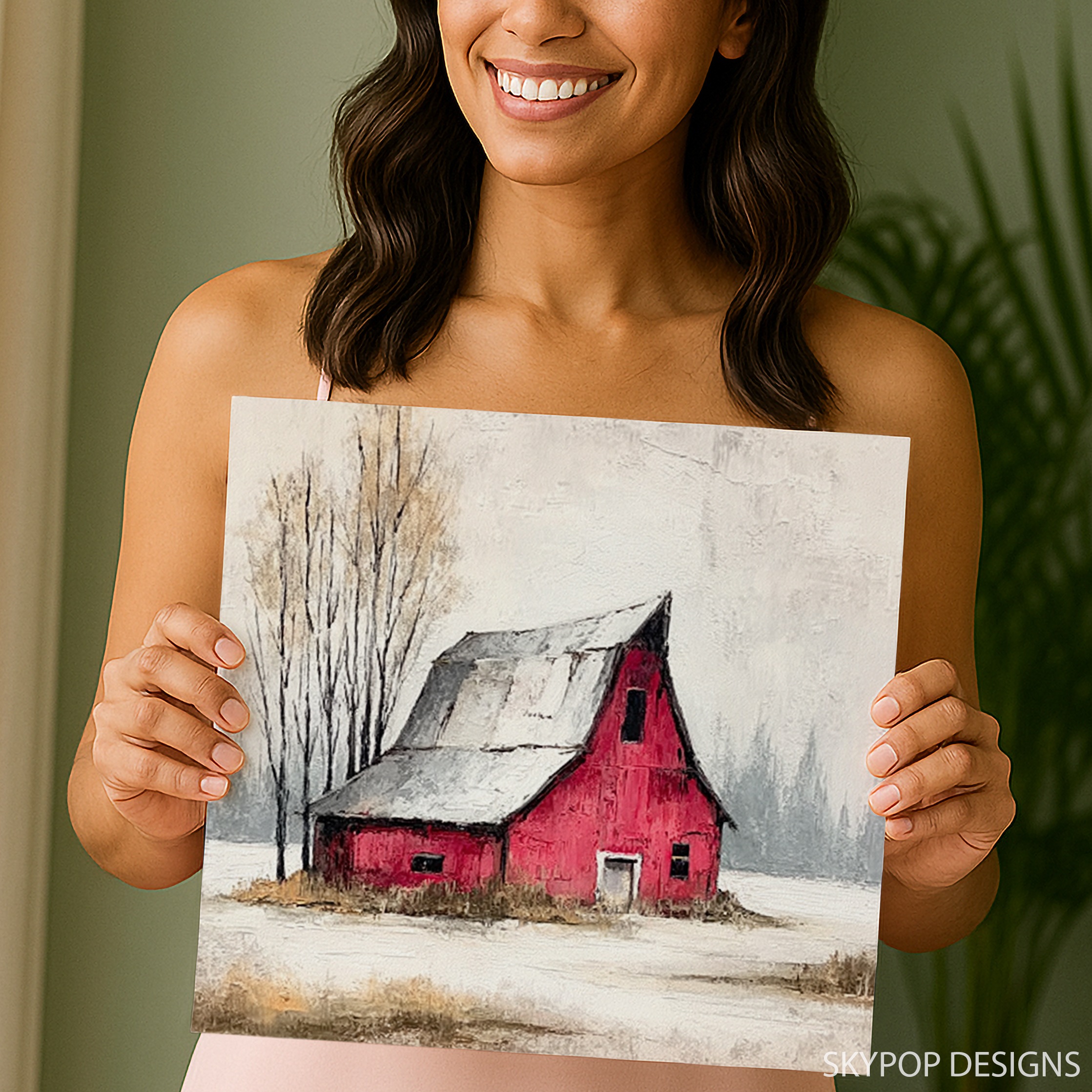 9.jpg Red Barn Winter Art