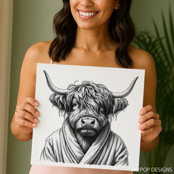 Highland Cow Robe Art