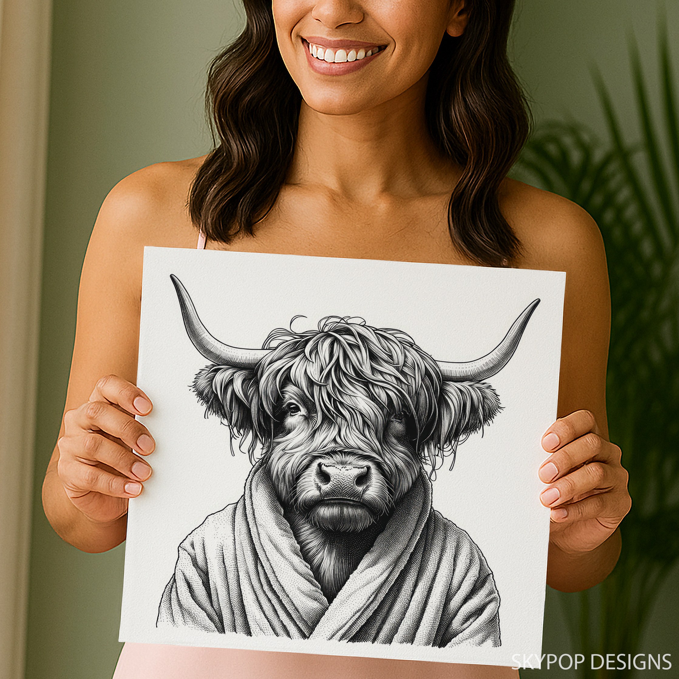 9.jpg Highland Cow Robe Art