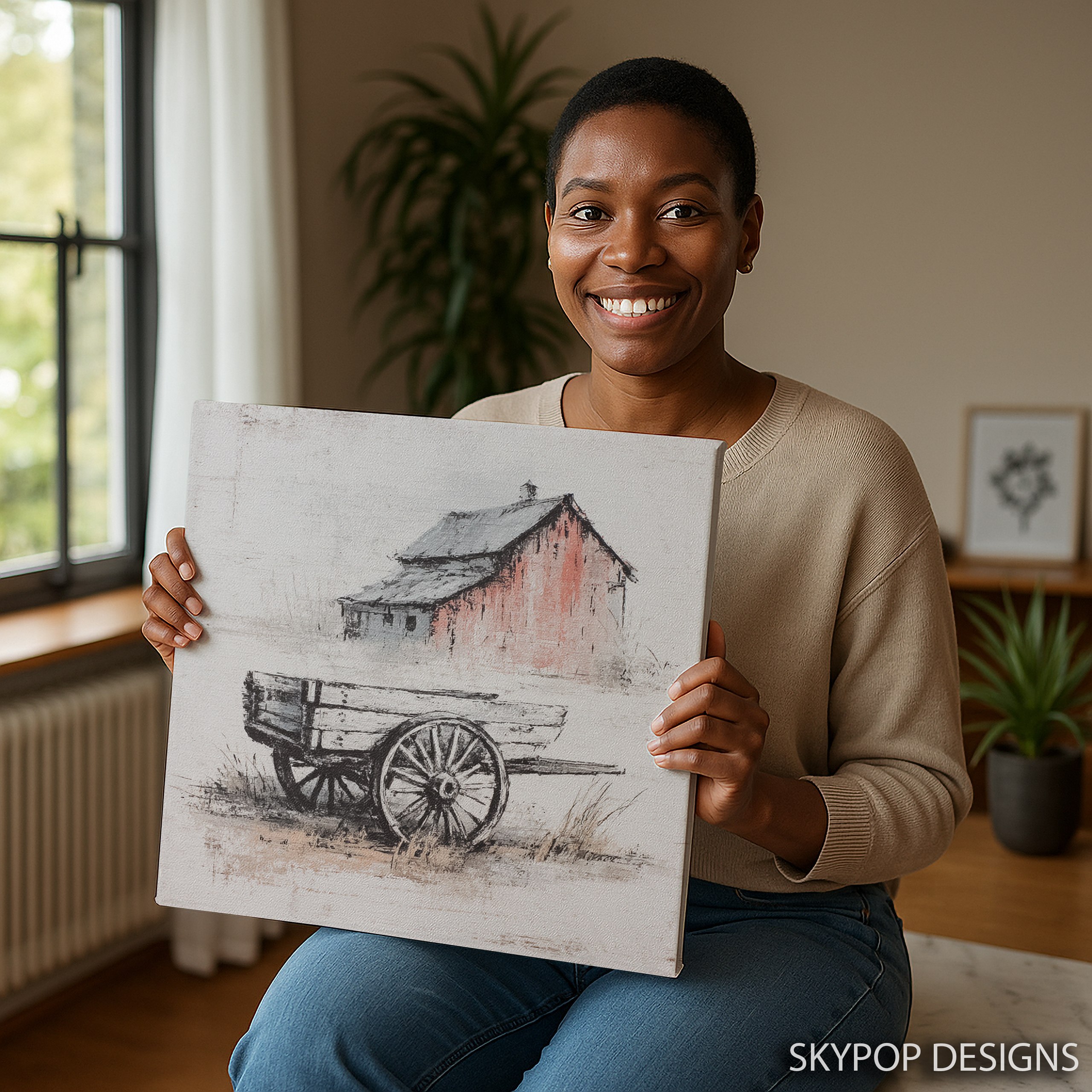9.jpg Rustic Barn and Wagon Art